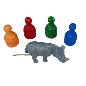 Jumanji Board Game 4  Movers Pawns and Rhino 2017 Genuine OEM Replacement Pieces